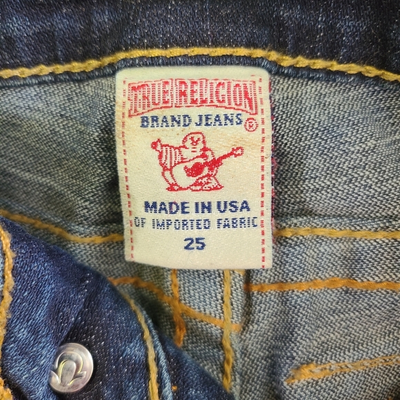 True Religion Dark Wash Denim Bermuda Shorts Size 25 - Picture 4 of 4